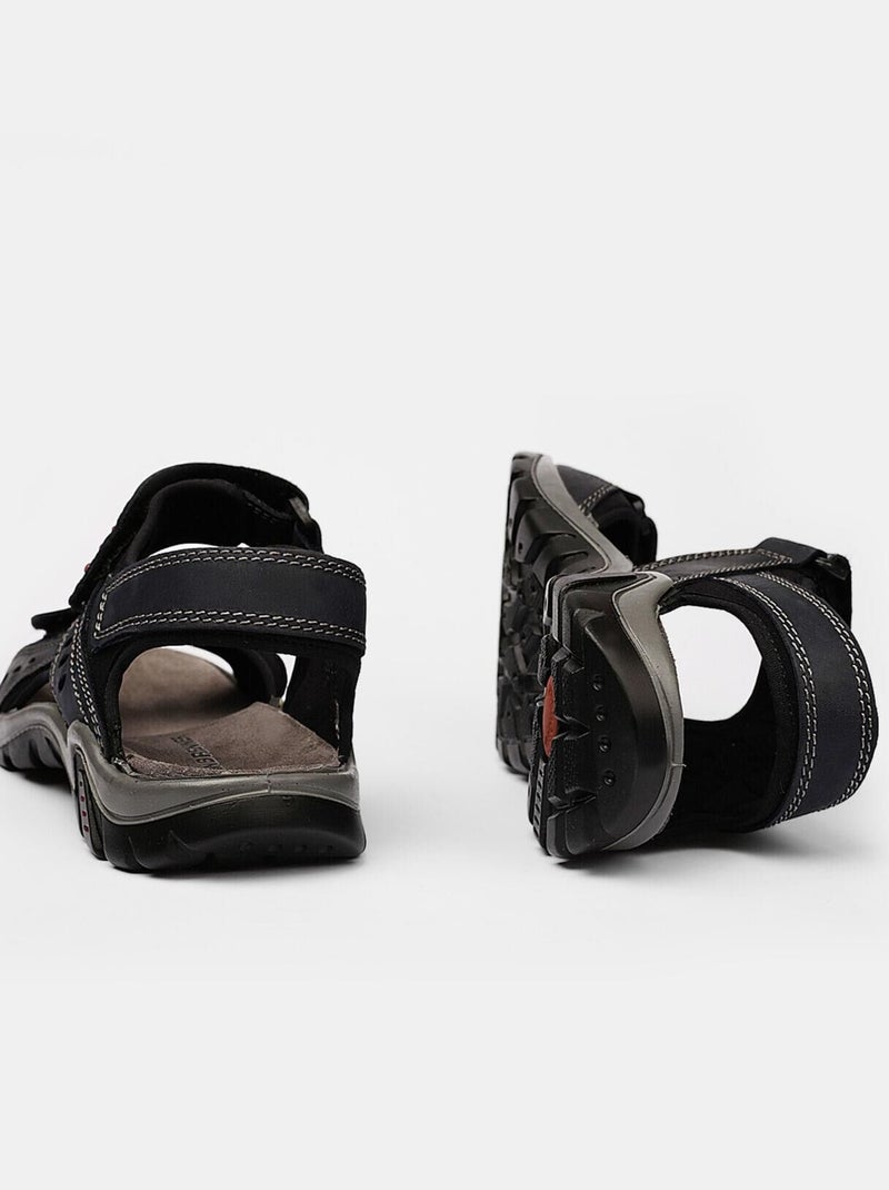 Sandales en nubuck Bleu - Kiabi