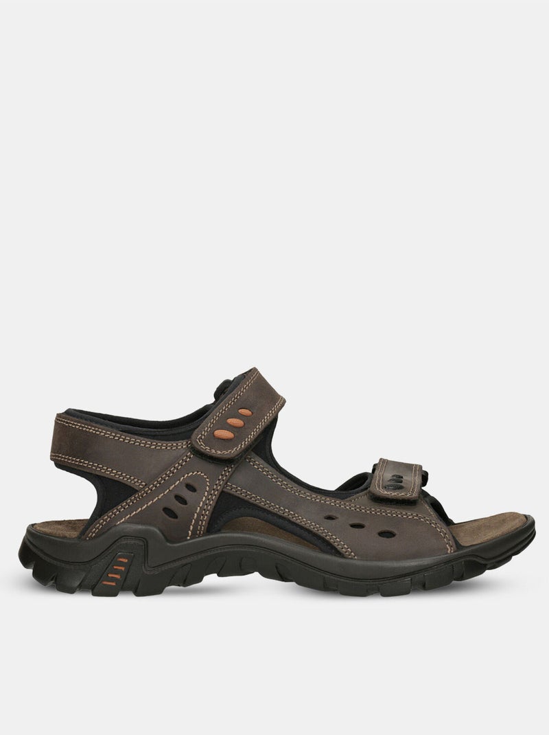 Sandales en nubuck Marron - Kiabi