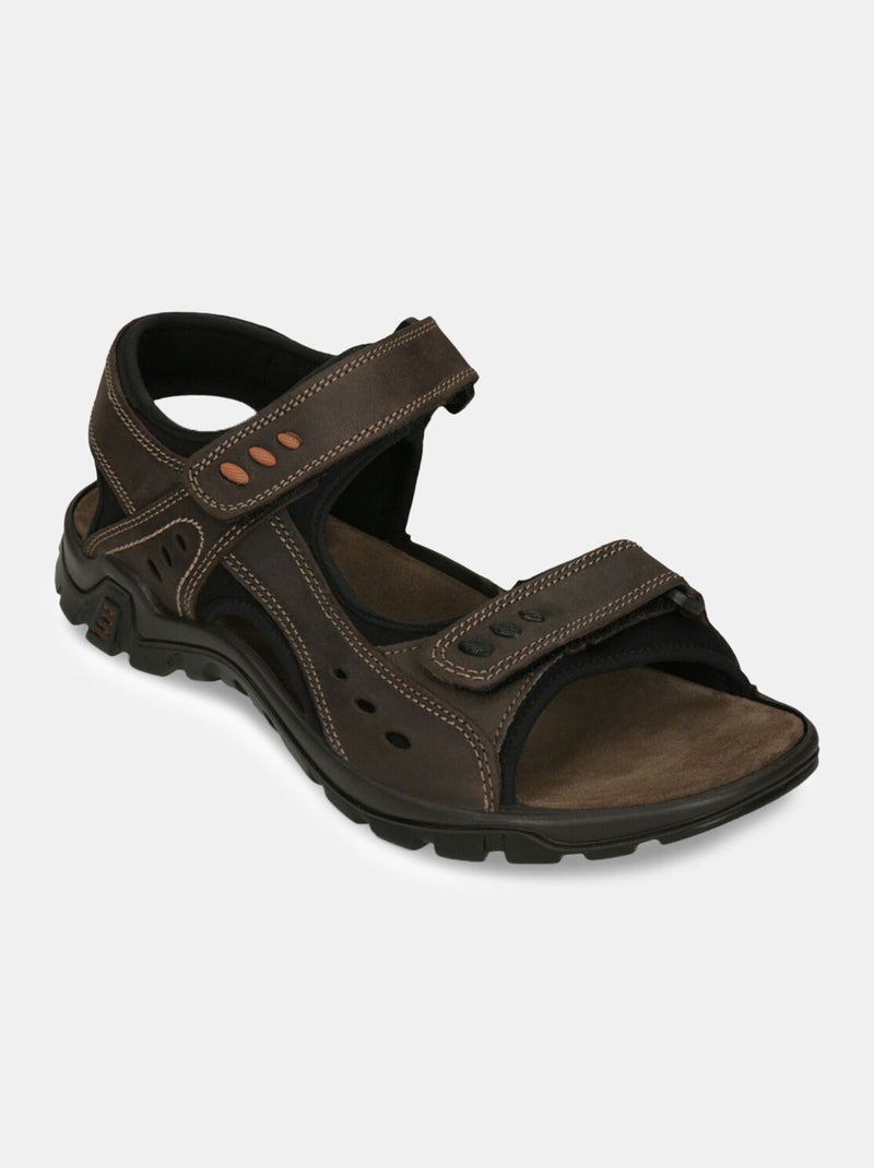 Sandales en nubuck Marron - Kiabi