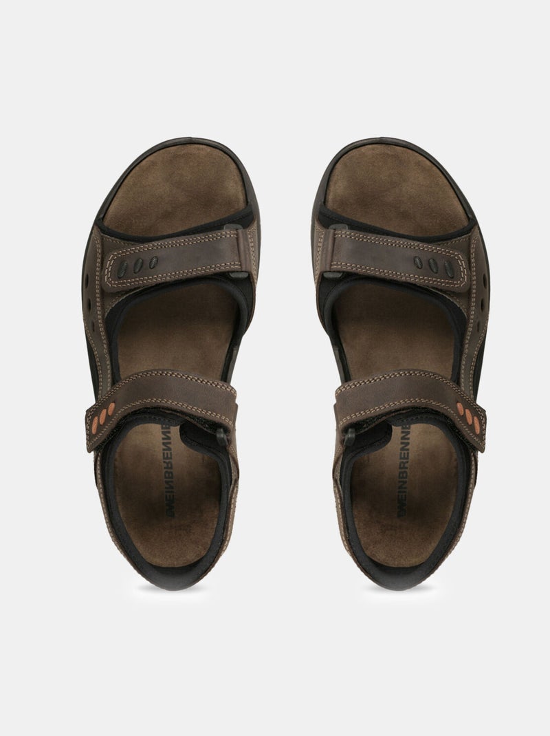 Sandales en nubuck Marron - Kiabi