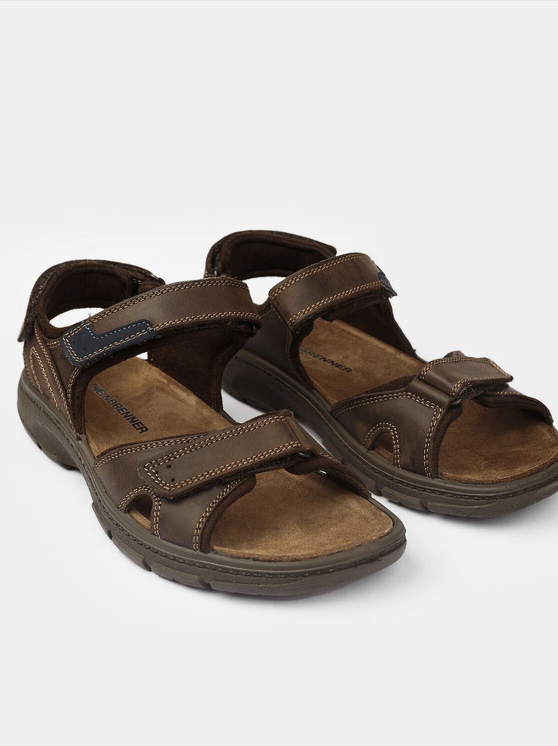 Sandales en nubuck Marron - Kiabi