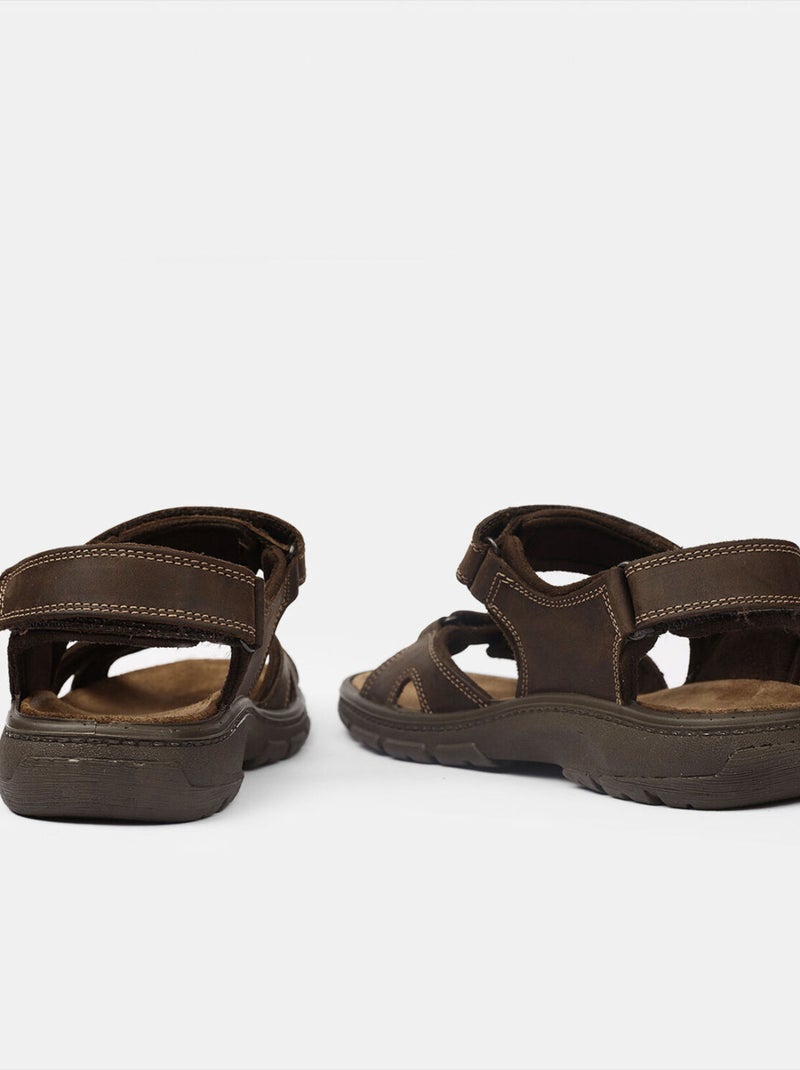 Sandales en nubuck Marron - Kiabi