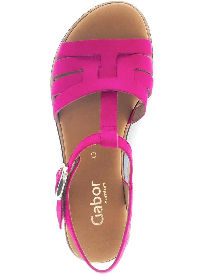 Sandales  en nubuck Rose foncé - Kiabi