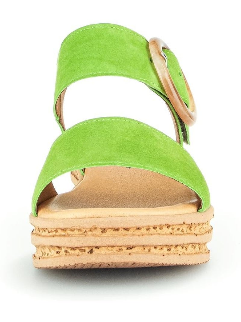 Sandales  en nubuck Vert - Kiabi