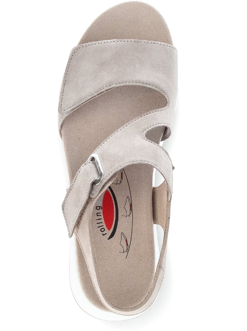 Sandales  en nubuk Beige - Kiabi