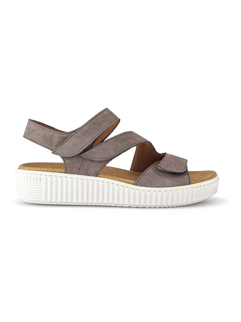 Sandales  en nubuk Marron - Kiabi