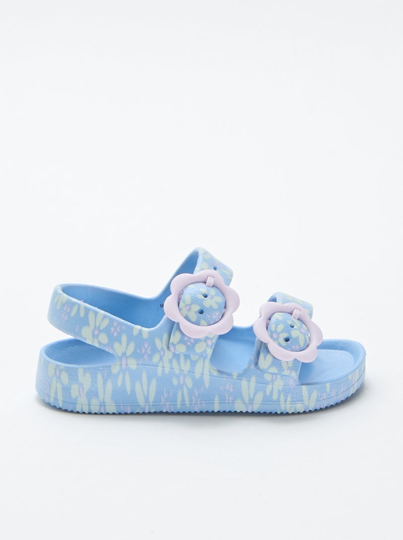 Sandales en plastique à motif fleuri Bleu - Kiabi