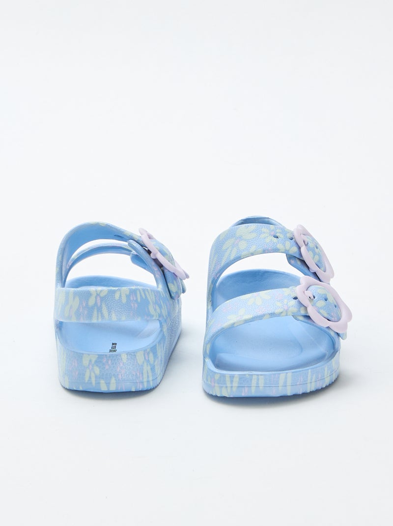 Sandales en plastique à motif fleuri Bleu - Kiabi