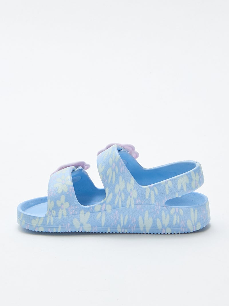 Sandales en plastique à motif fleuri Bleu - Kiabi