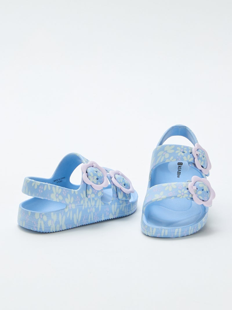 Sandales en plastique à motif fleuri Bleu - Kiabi