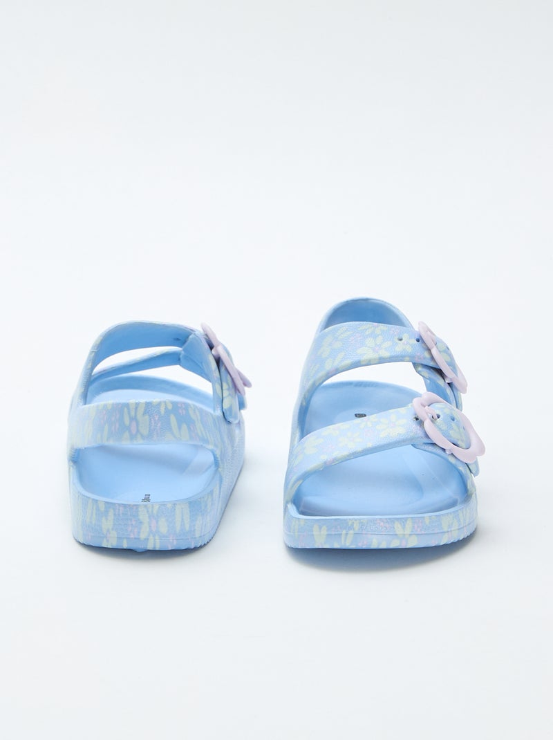 Sandales en plastique à motif fleuri Bleu - Kiabi