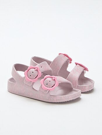 Sandales en plastique à motif fleuri