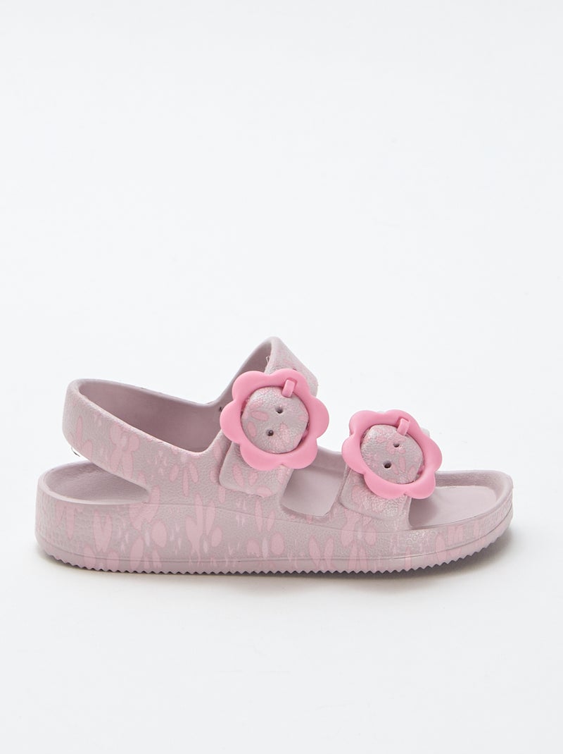 Sandales en plastique à motif fleuri Rose - Kiabi