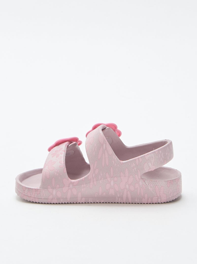 Sandales en plastique à motif fleuri Rose - Kiabi
