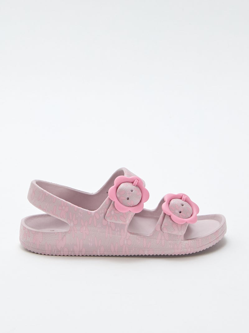 Sandales en plastique à motif fleuri Rose - Kiabi