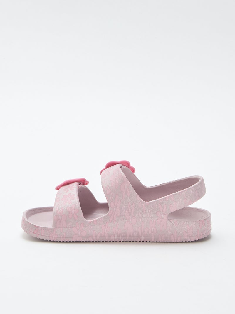 Sandales en plastique à motif fleuri Rose - Kiabi