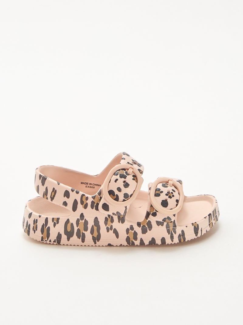 Sandales en plastique léopard Marron - Kiabi