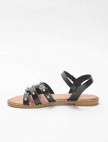 Sandales en simili avec brides cloutées