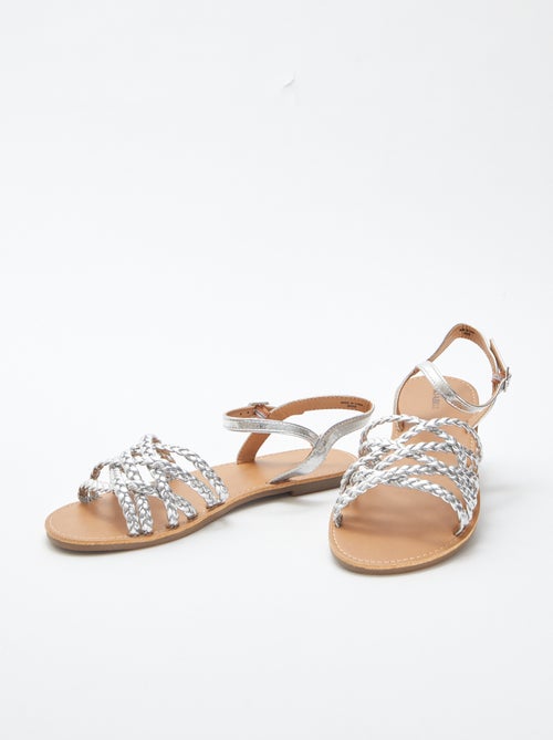 Sandales en simili avec brides tressées - Kiabi