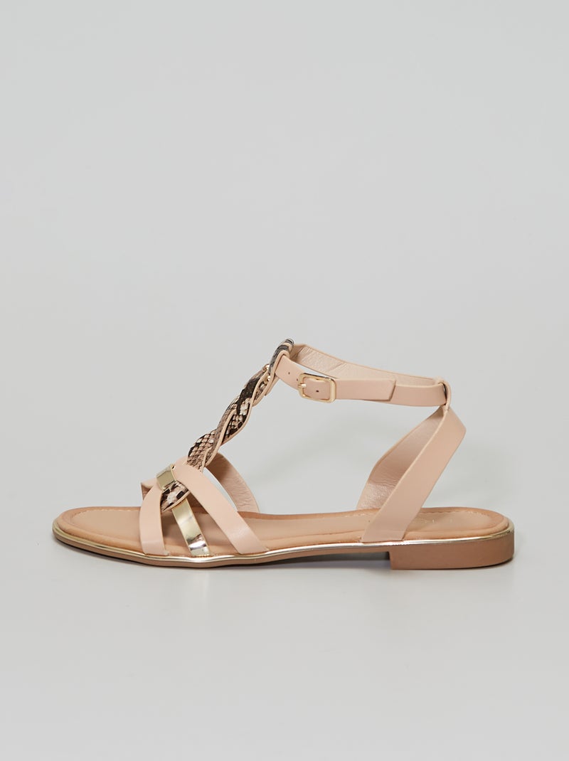Sandales en simili beige - Kiabi