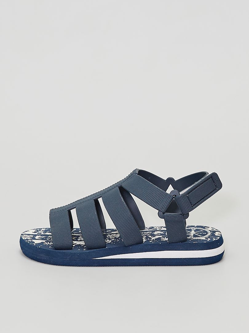 Sandales en simili bleu navy - Kiabi