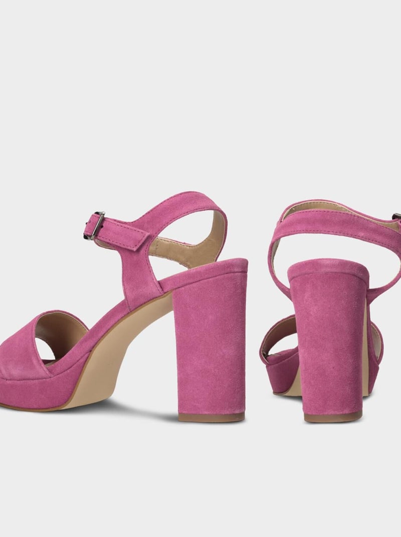 Sandales en suède BATA Rose fushia - Kiabi