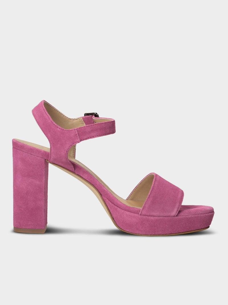 Sandales en suède BATA Rose fushia - Kiabi