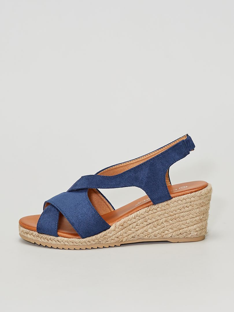 Sandales en suédine bleu - Kiabi