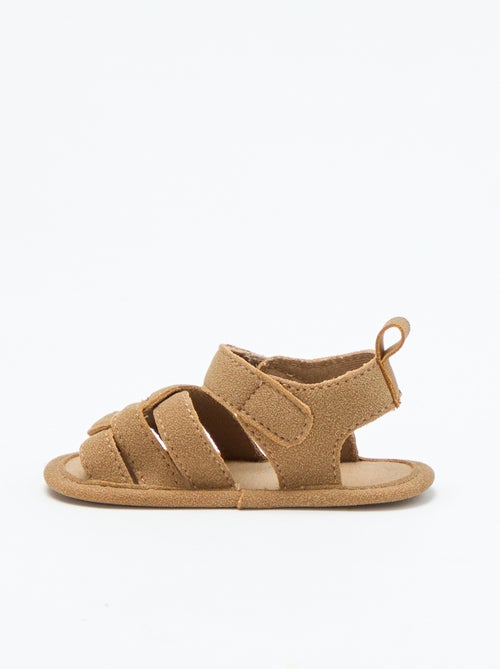Sandales en tissu avec brides croisées - Kiabi