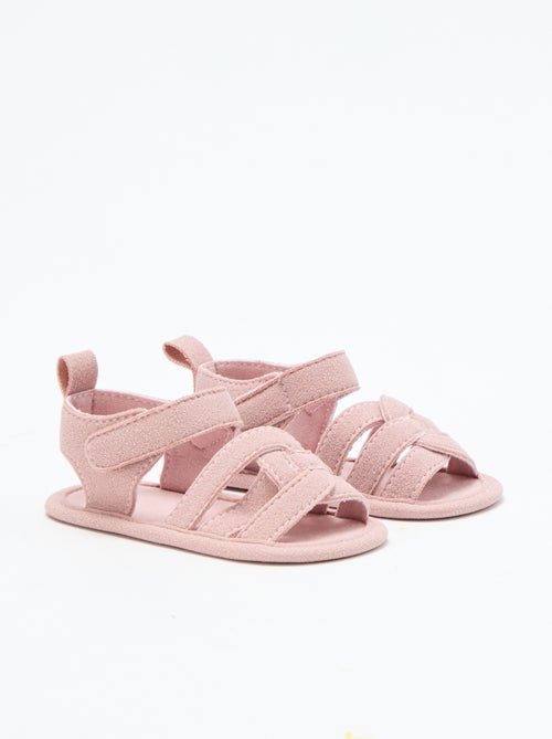 Sandales en tissu avec brides croisées - Kiabi