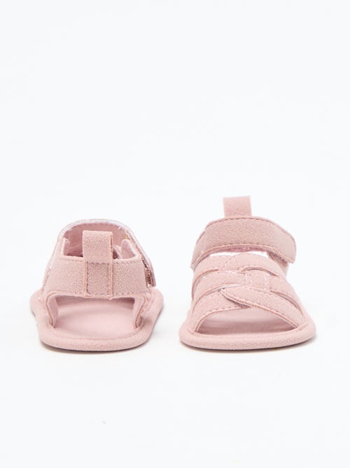 Sandales en tissu avec brides croisées - Kiabi