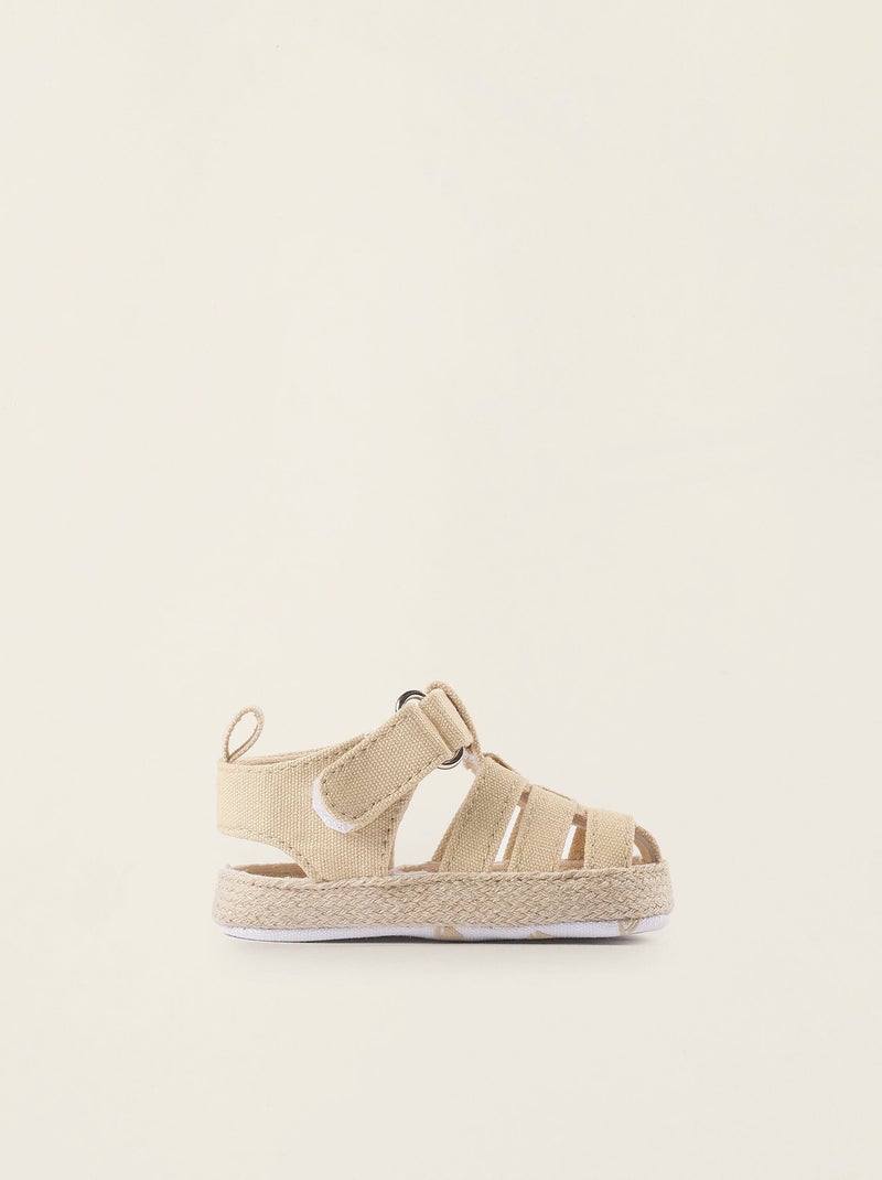 Sandales en Tissu avec Jute Beige - Kiabi
