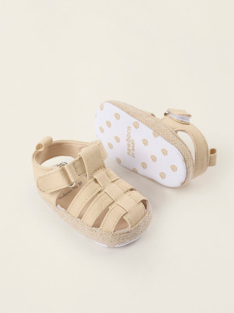 Sandales en Tissu avec Jute Beige - Kiabi