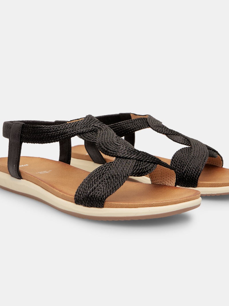 Sandales en tissu BATA Noir - Kiabi