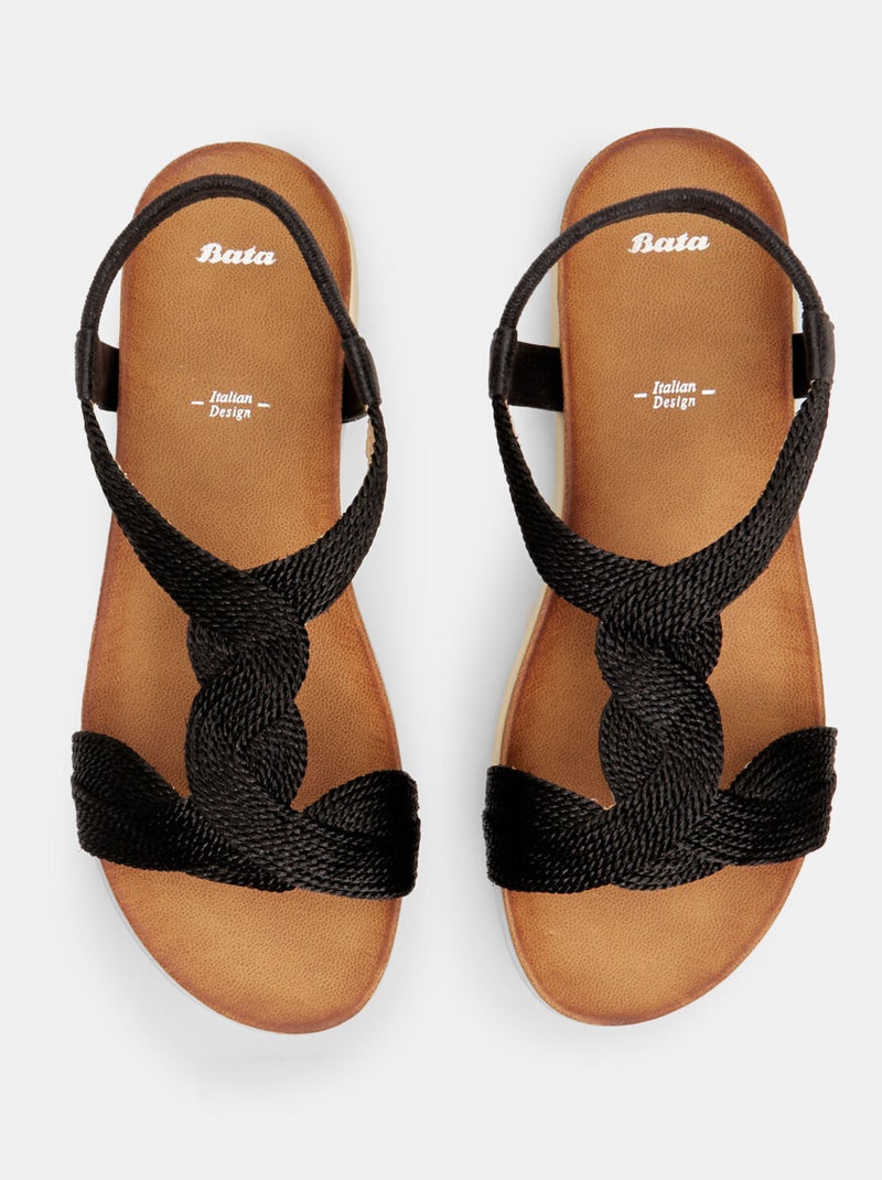 Sandales en tissu BATA Noir - Kiabi