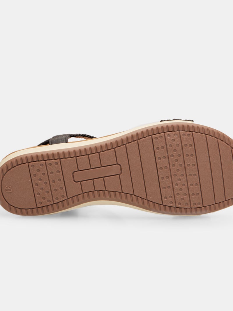 Sandales en tissu BATA Noir - Kiabi