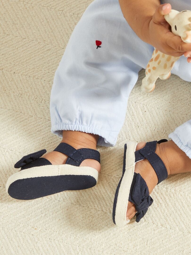 Sandales en tissu bleu marine - Kiabi