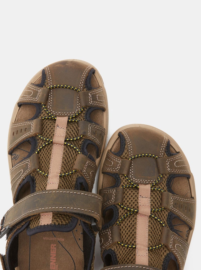 Sandales en tissu Marron - Kiabi