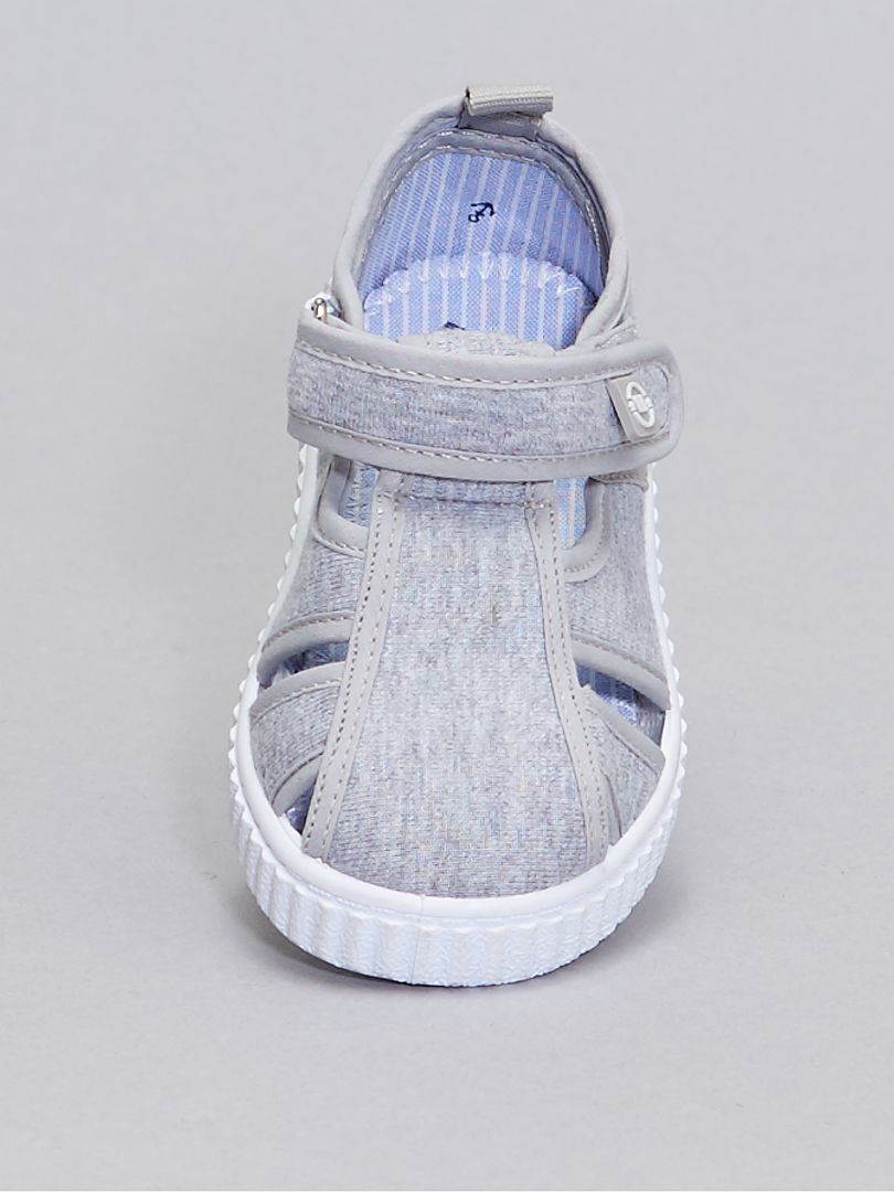 Sandales en toile chinée gris chiné - Kiabi