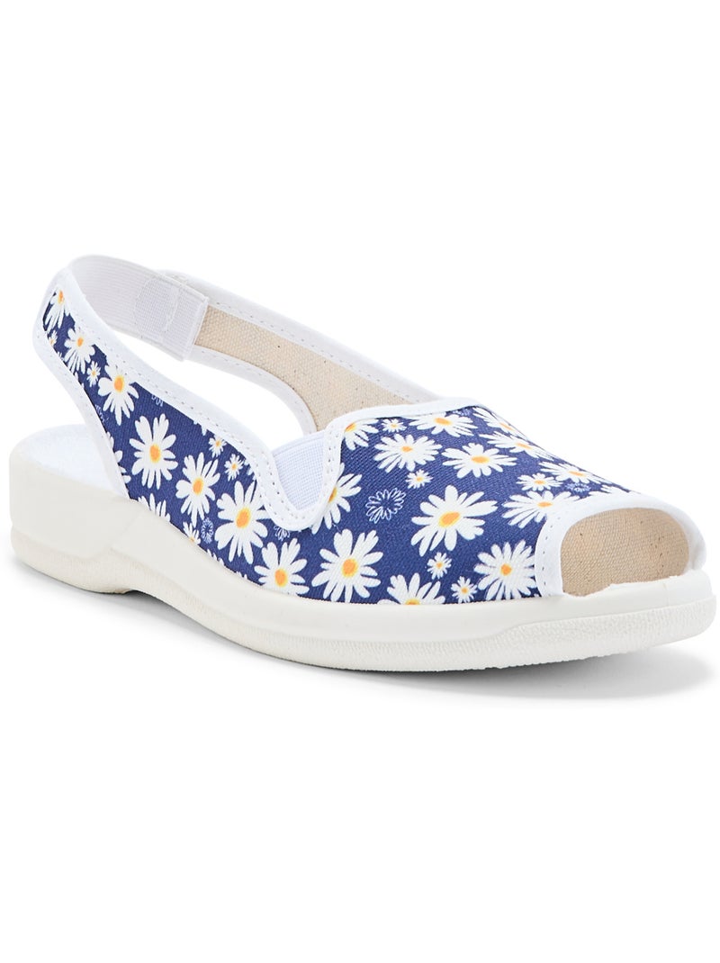 Sandales en toile intérieur éponge - PEDICONFORT Bleu Multicolore - Kiabi