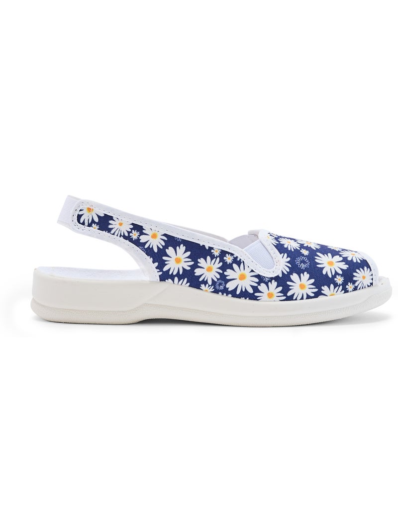 Sandales en toile intérieur éponge - PEDICONFORT Bleu Multicolore - Kiabi