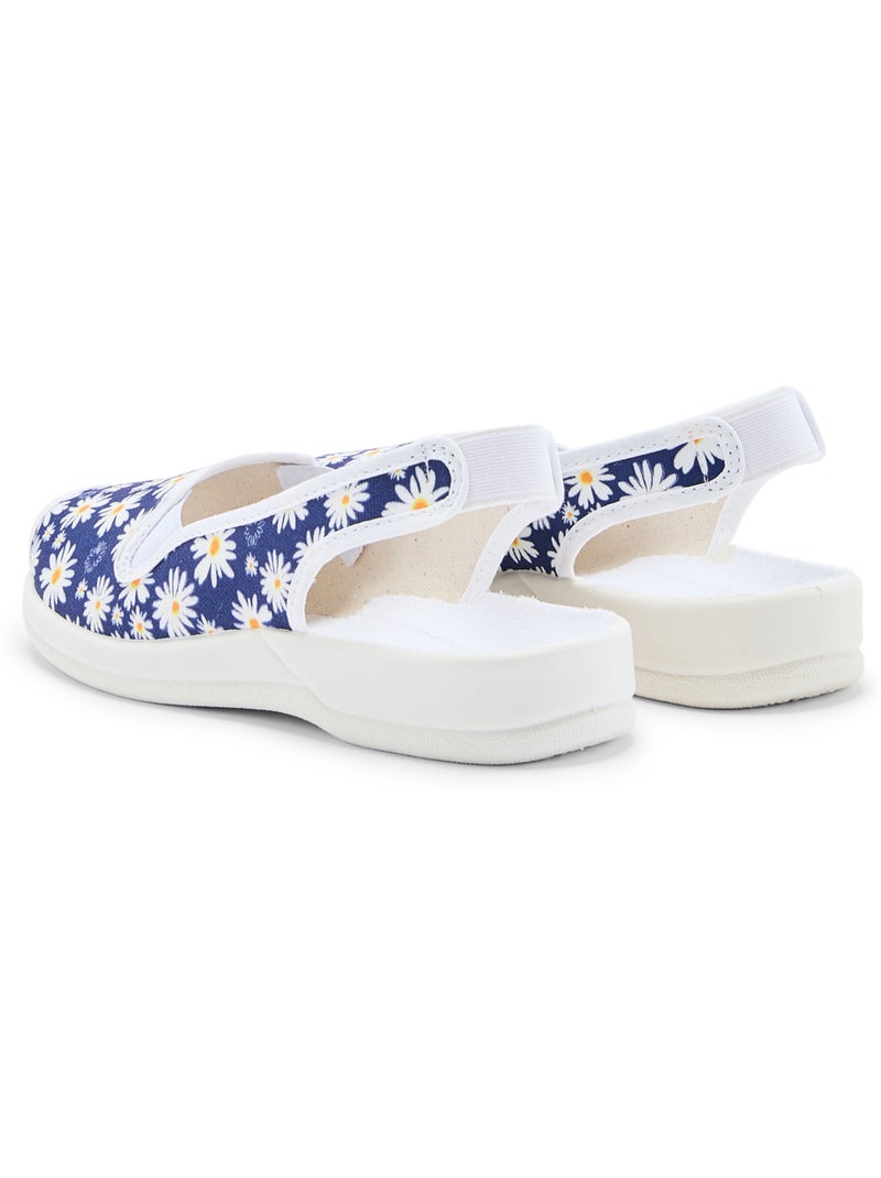 Sandales en toile intérieur éponge - PEDICONFORT Bleu Multicolore - Kiabi