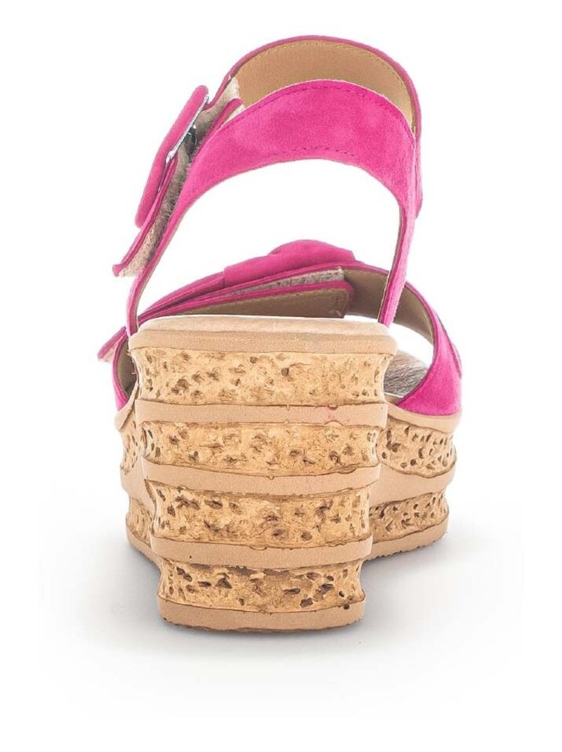 Sandales  en velours Rose foncé - Kiabi