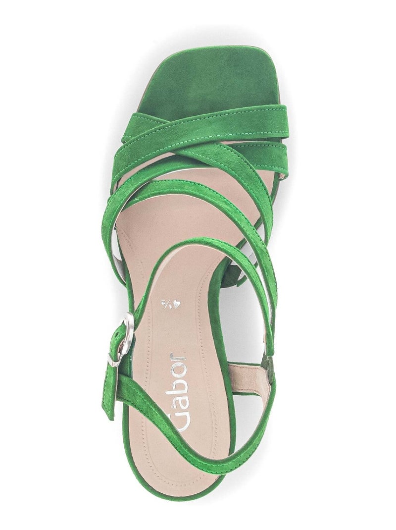 Sandales  en velours Vert - Kiabi