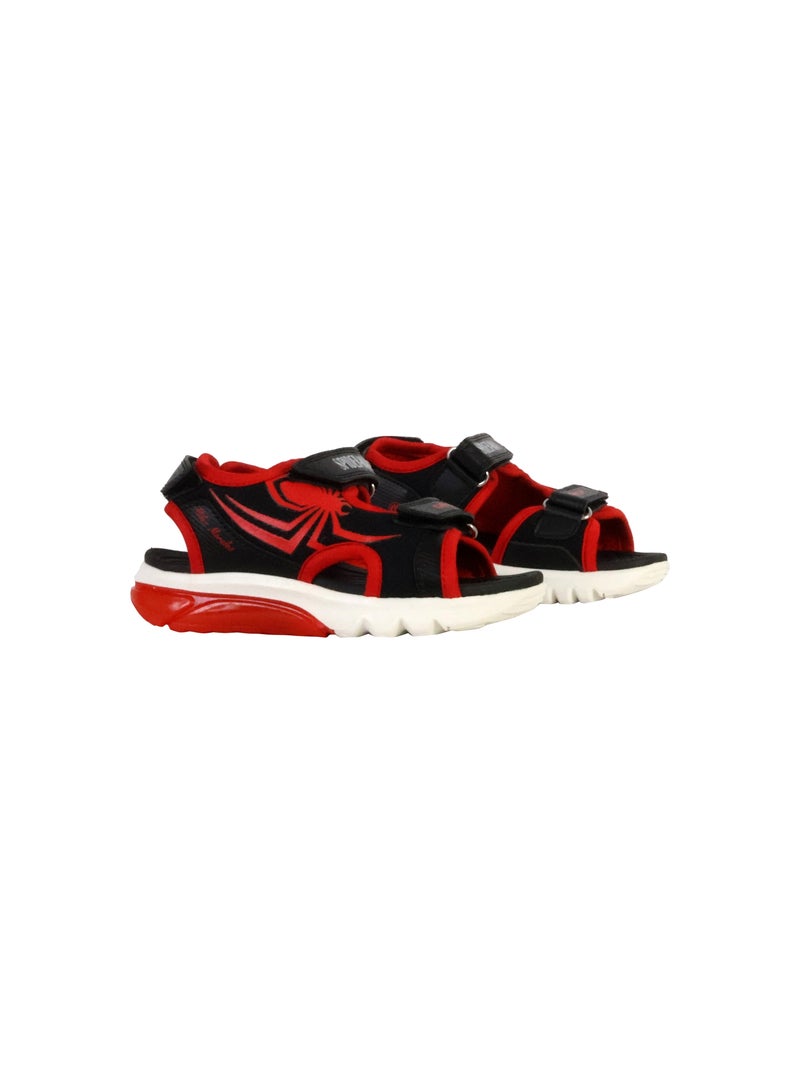 Sandales Enfant à Scratch Geox Ciberdron Noir Rouge - Kiabi