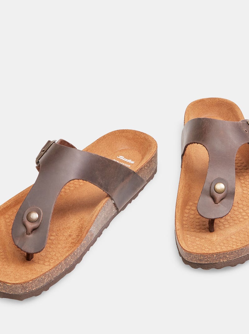 Sandales entre-doigt BATA Marron - Kiabi