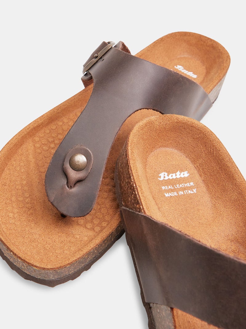 Sandales entre-doigt BATA Marron - Kiabi