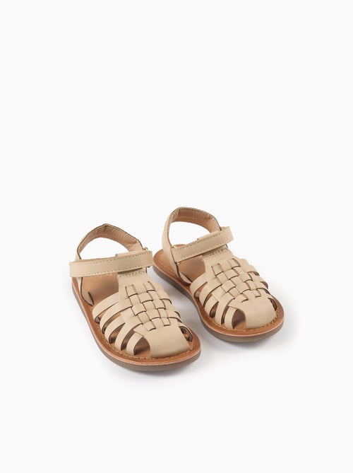 Sandales Entrelacées en Cuir - Kiabi