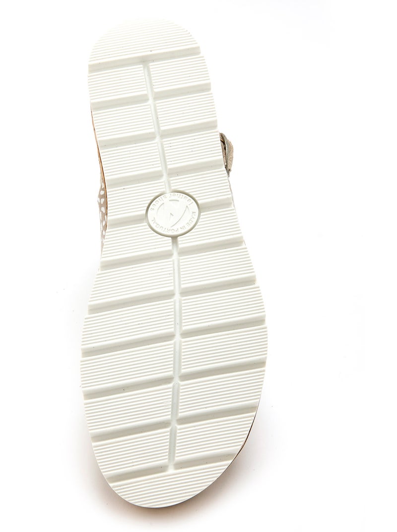 Sandales extensibles doublure cuir - PEDICONFORT Beige - Kiabi