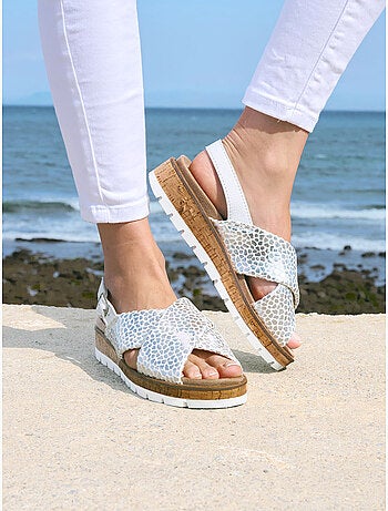 Sandales extensibles doublure cuir - PEDICONFORT